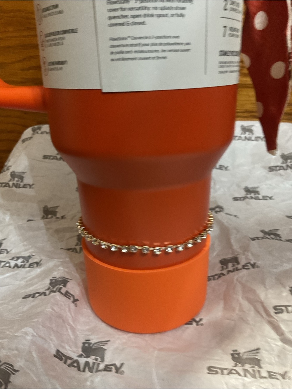 Stanley Orange Insulated Quencher-Style Tumbler with Decorative Chain - Picture 8 of 9